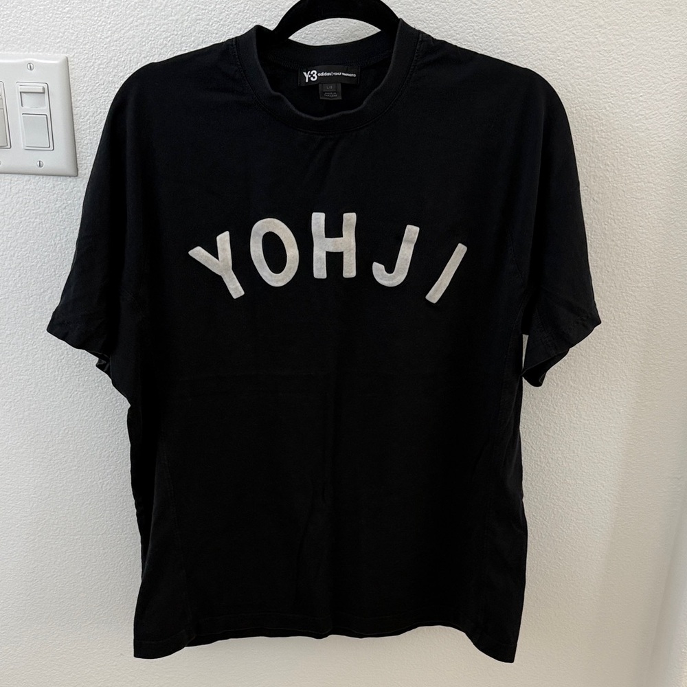 Y-3 Black Tee with White Yohji Print